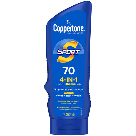 Coppertone SPORT Sonnenschutzlotion SPF 70 Wasserfeste Sonnencreme Körperlotion 7 Fl Oz